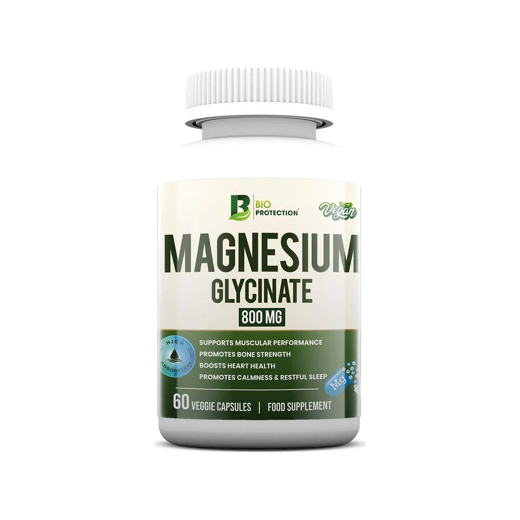 Bio Protection Magnesium Glycinate, 800 Mg, 60 Veggie Capsules